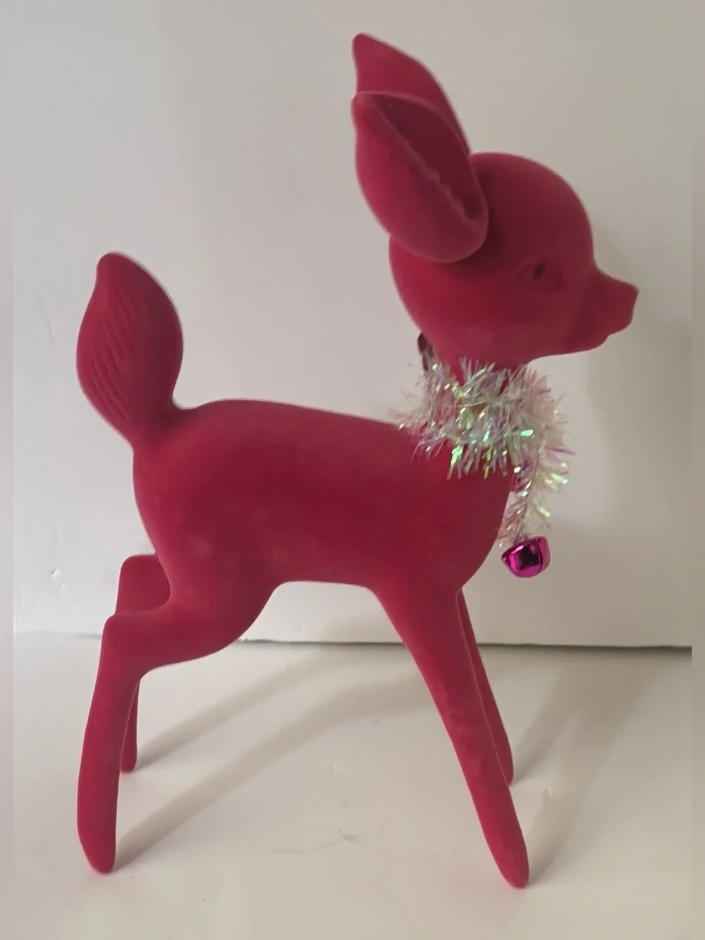 Flocked large Christmas Reindeer tinsel tabletop decor3 total NEW NWT